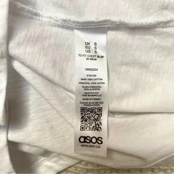 ASOS DESIGN x GLAAD Unity Embroidered White Cotton T-Shirt Unisex Small - Picture 12 of 12